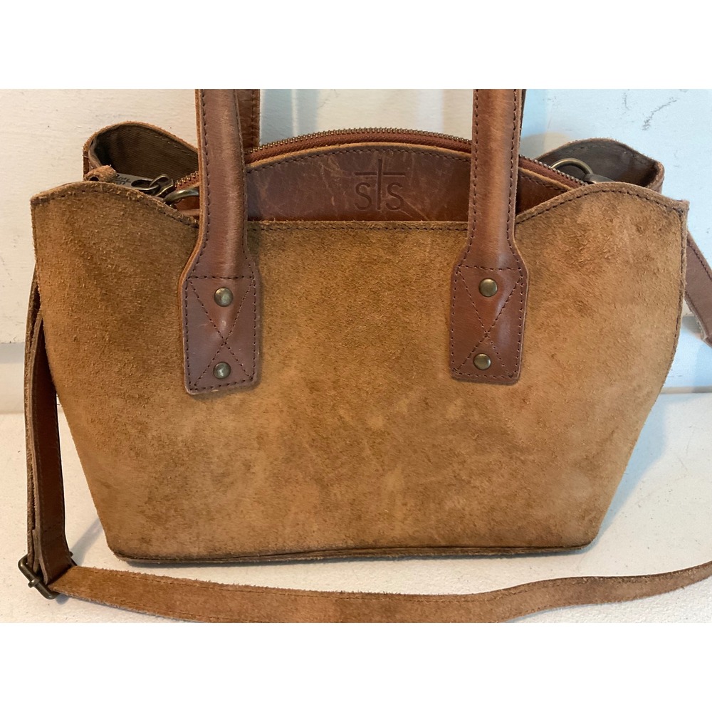 STS Ranchwear Baroness ll Josie Satchel Brown Leather Concealed Carry Boho - Picture 2 of 8